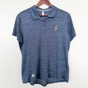 Adidas XL Disney Minnie Mouse Heather Blue Space Dye Golf Polo Short Sleeve